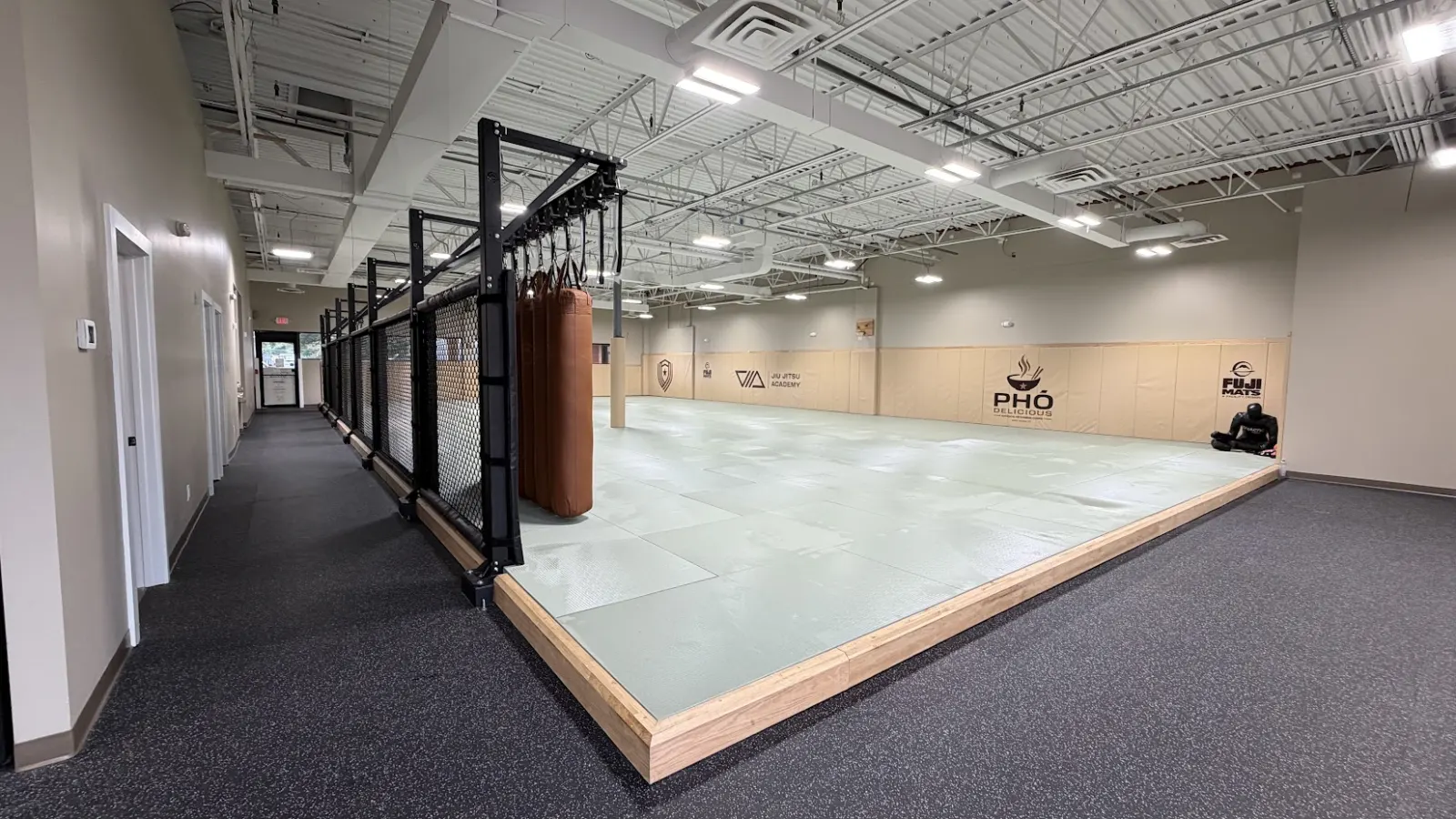 Training area and hallway at VIA Jiu Jitsu Academy
