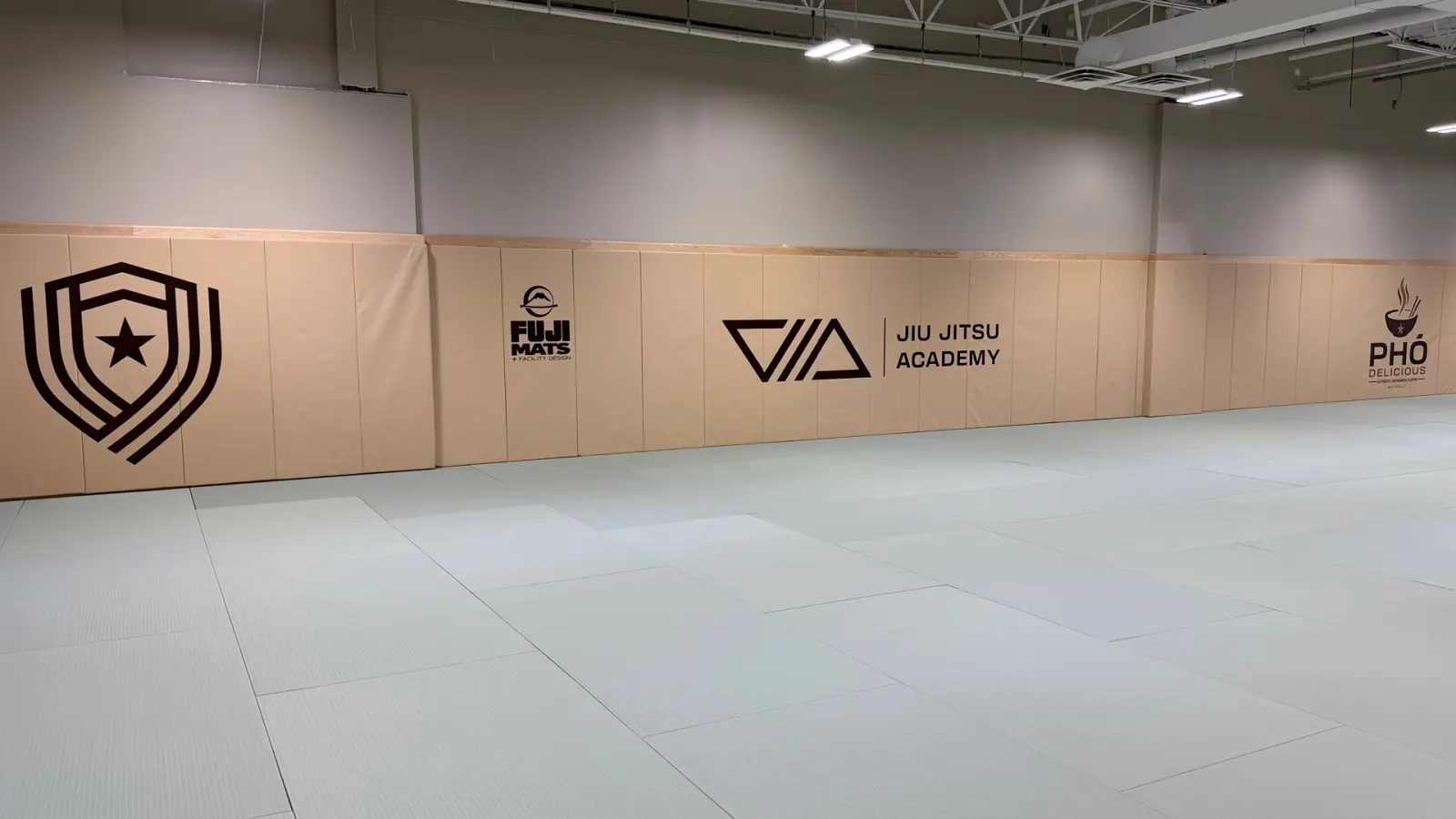 The main training mat at VIA Jiu Jitsu Academy