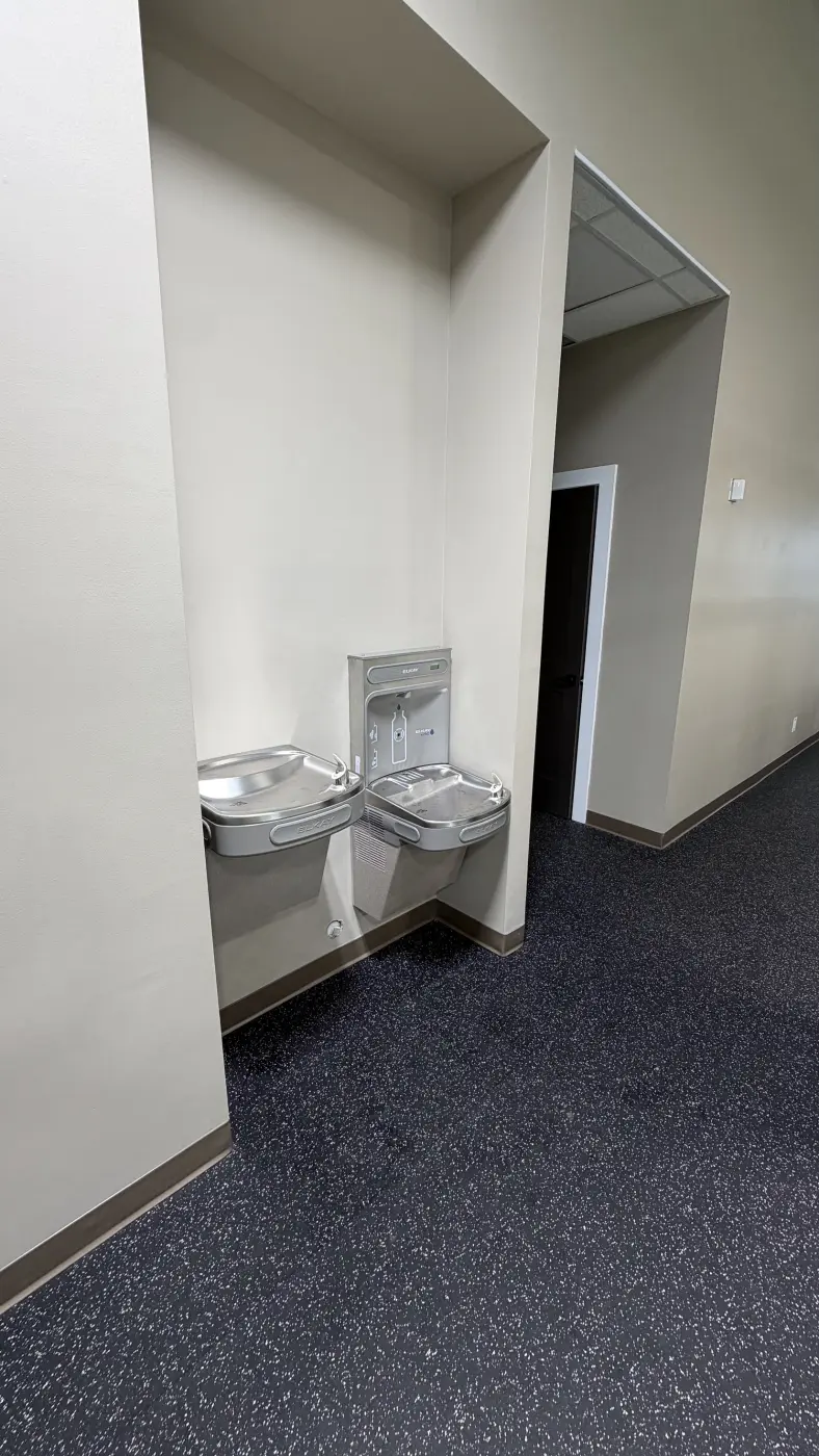 Water fountains and facility at VIA Jiu Jitsu Academy